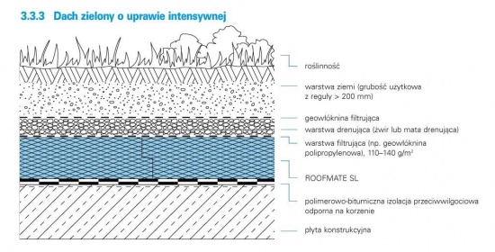 dachy zielone zazielenienie intensywne niskie
