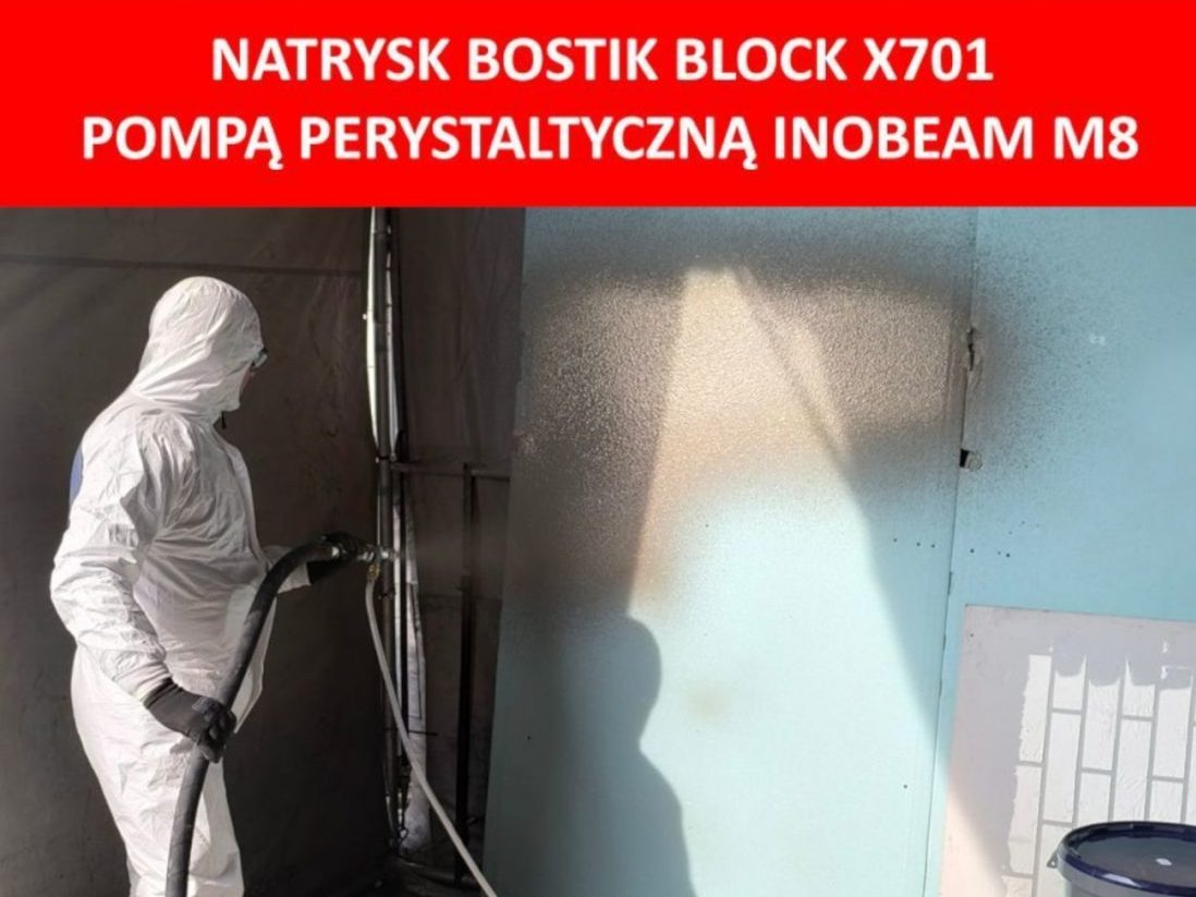 Natrysk materiału Bostik x701 przy użyciu inoBEAM M8