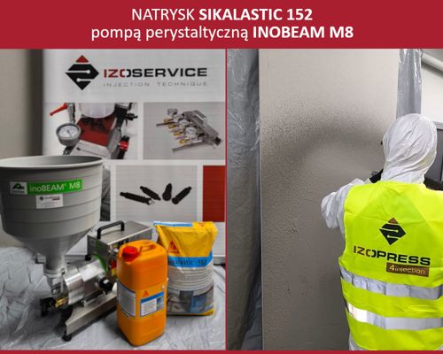 Szkolenie Izoservice, natrysk materiału SIKALASTIC 152 pompą inoBEAM M8
